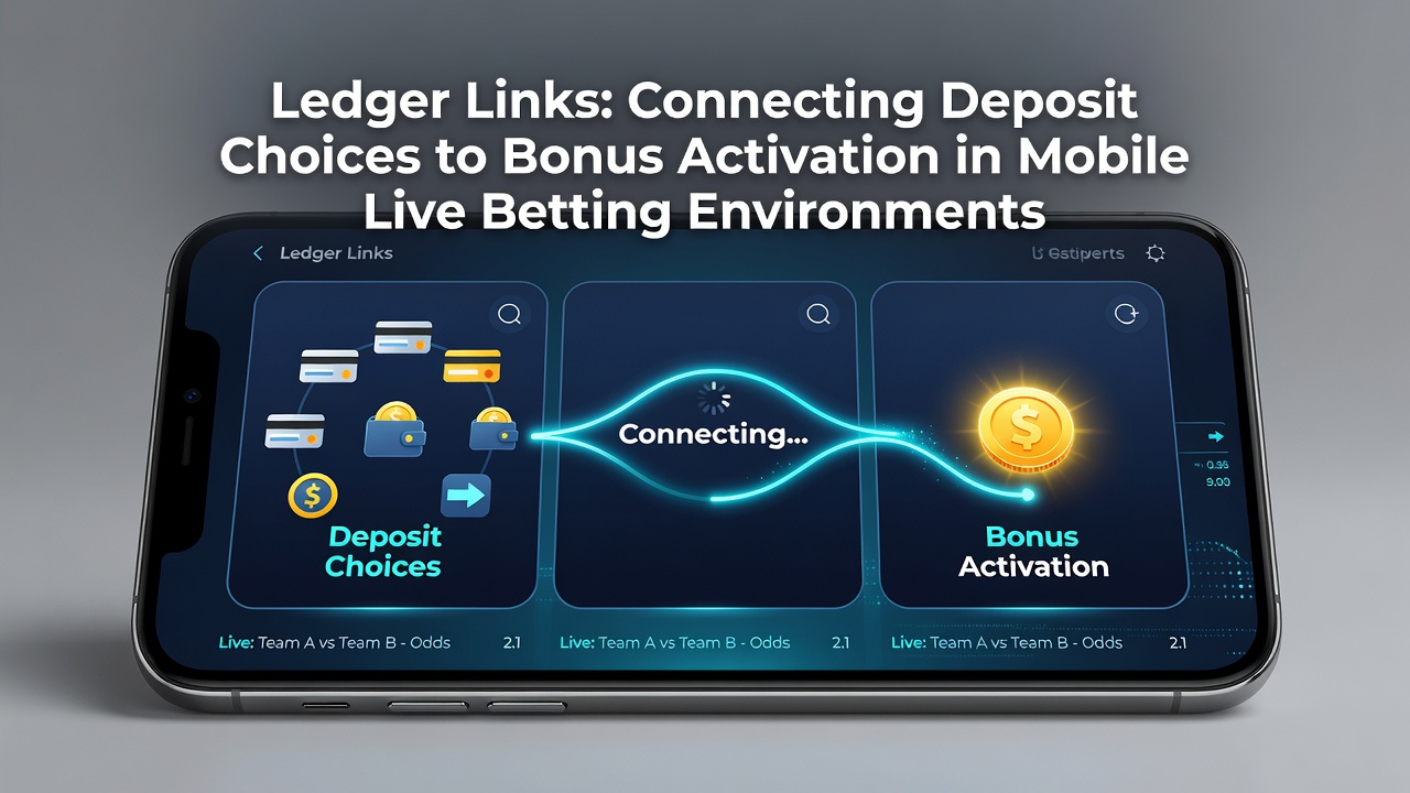 Mobile betting app interface showing deposit options and bonus activation ledger tracking in real time