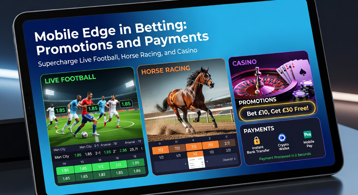 Horse racing live odds updating on a mobile screen alongside promotional offers and quick-pay buttons