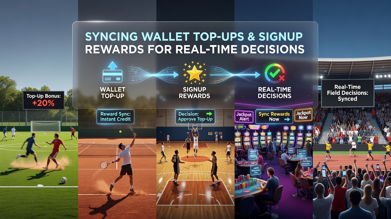Mobile wallet interface displaying synced signup rewards during a live sports event
