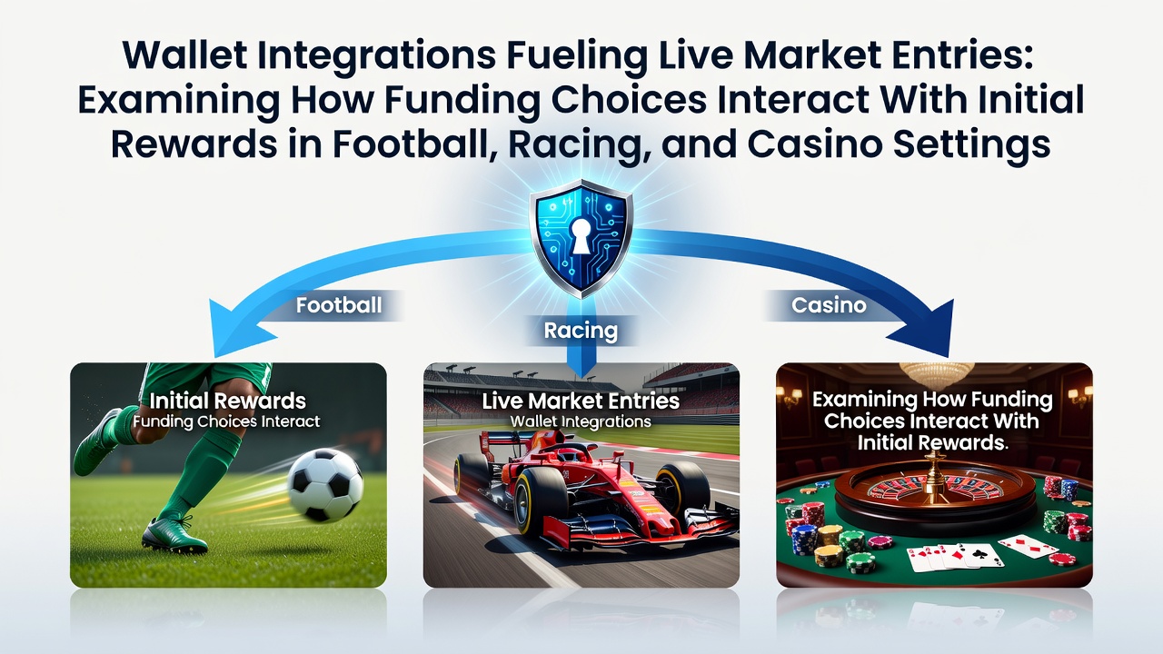 Digital wallet interface displaying instant deposits for football, racing, and casino platforms