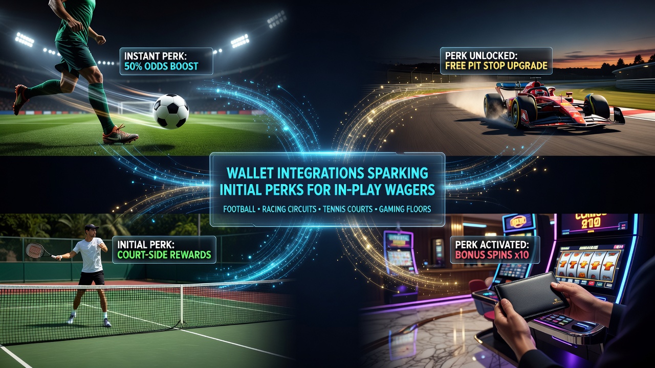 Illustration of mobile wallet integrations enhancing in-play betting perks across sports and casino environments